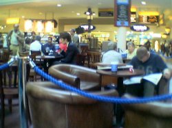 A Photograph of a cafe at Heathrow Airport