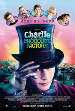 picture of the promotional film poster for charlie and the choclate factory