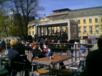 View of the jazz band in the centre of Helsinki