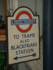 a sign at the london transport museum